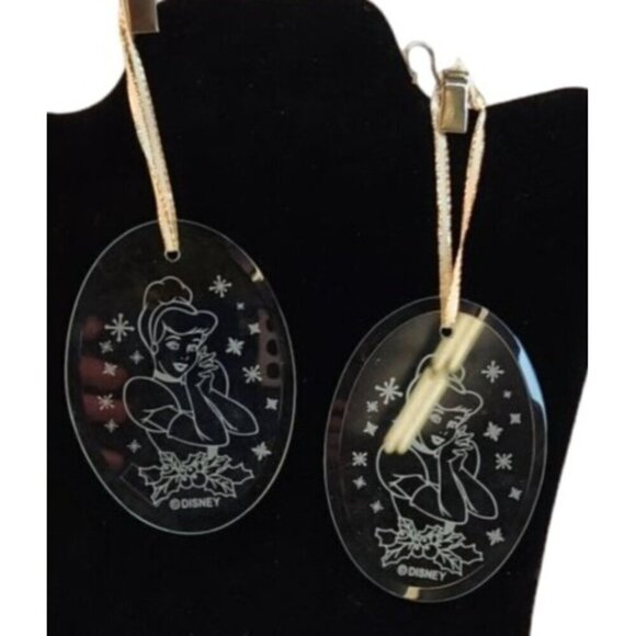 Disney Cinderella Glass Ornaments With Ribbon Hanger For Christmas or Window Dec - Picture 2 of 7